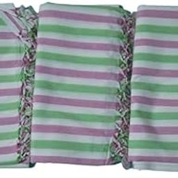 Cotton Silky Soft Bhagalpuri Dull chadar lite Blanket & Duvet Combo Pack of 3 | Green White Pink Strip | (260cm*130cm)-picture-31
