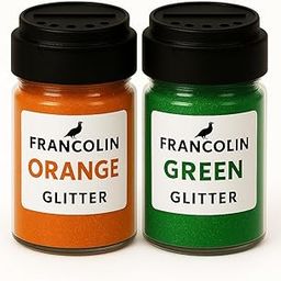 Francolin Glitter | Orange & Green | Resin Art | Glitter – Shimmer for Epoxy, Tumblers, Slime & Nail Art – Cosmetic Grade – 75g*2-image-73