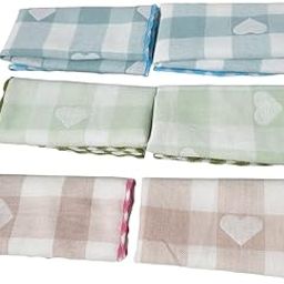 ANVIK Cotton Printed Wash Cloth Bath Hand Cloth for Babies Double Layer Face Towel Hanky Rumal Face Towel Hankerchief for Kids Girls for School Women(Pack of 6)-image-75