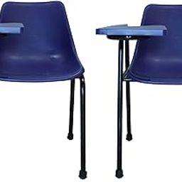 Finch Fox® Student Chair with Matt Seat & Writing Pad, Heavy 1" Inch Pipe, Anti Skid Buffer, in Blue Matt Color (Set of 2)-image-77