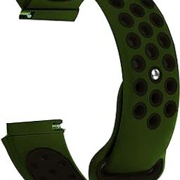 ACM Watch Strap Silicone Belt 20mm Compatible with Garmin Venu Sq 2 Smartwatch Sports Dot Band Olive Green with Black-24