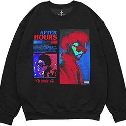 The Weeknd After Hours Sweatshirt Black Crew Neck Cotton Fleece Streetwear Graphics-image-14