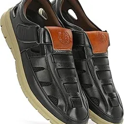 leepeeter Casual Sandal for Men's Comfortable, Shock Absorbant & Slip-Resistant sandal, New Track Fisherman Leather Sandals, New Track Fisherman Leather Sandals Tan, Blue, Black-picture-1