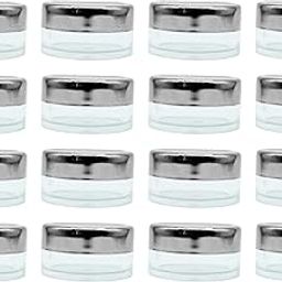 FUTURA MARKET 8 gram Cosmetics DIY Lip Balm, Sindoor/Bindi Container, Body Butter, Nail Cuticle Butter (8 gm Silver Lid- Set of 16)-18
