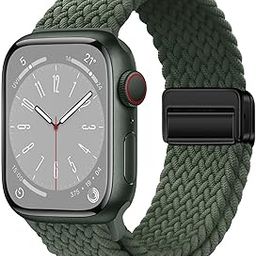 VEMIGON Magnetic Sport Strap Compatible with Apple Watch Series 9/8/7 (41mm/45mm) | Series 10 (42mm/46mm) | SE2/SE/6/5/4 (40mm/44mm) | Ultra 49mm | Series 3 38mm, Braided Nylon Band for iWatch-image-56