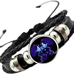 Zodiac Cosmic Leather Bracelet - Gemini – 2.8 Inches Diameter-image-1