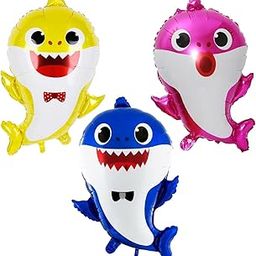 Party Propz Baby Shark Foil Balloons Combo - 3Pcs 28" Birthday Decorations For Kids, Multi-34