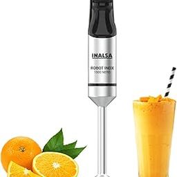 INALSA Hand Blender 1500Watts|Silent DC Copper Motor|Variable Speed with Stepless Technology|4 Attachments|Anti-Splash Technology| Detachable Stainless Steel Stem-Robot INOX 1500 Nero-23