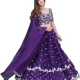 Semi-Stitched Lehenga Choli with Dupatta, Traditional Ethnic Wear for Women, Embroidered-image-59