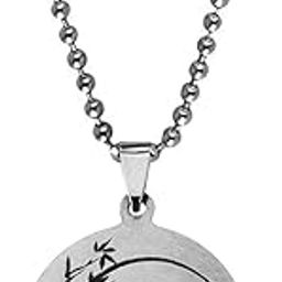 Lord Buddha Under Bodhi Tree Meditating Yoga Black Silver Stainless Steel Pendant Necklace Chain For Men Women-picture-53