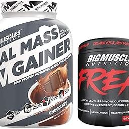 Bigmuscles Nutrition Real Mass Gainer Powder [ Pack of 3Kg, Chocolate] & Freak Pre-Workout Sex on the Beach [30 Servings, Pack of 180g powder]-9