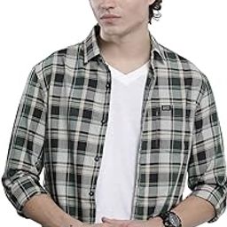 Men's Cotton Regular Fit Checkered Full Sleeves Cutaway Collar Casual Shirt-image-41