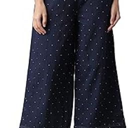 Women High Rise Cotton Blend Strechable Parallel Regular Fit Pants | Cotton Blend Parallel Pants | Trousers-image-30
