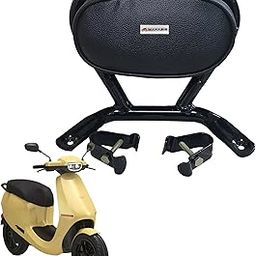 MAHABIR Backrest with Cushioining Compatible for Scooter/Scooty S1 & S1 Pro (Black) | Heavy Duty | Durable | Long-Lasting | Iron Rods-picture-0