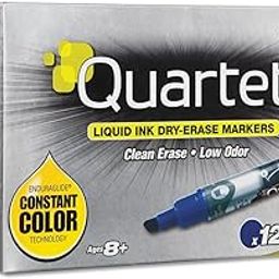 Quartet 50013M EnduraGlide Dry Erase Marker, Chisel Tip, Blue, Dozen-36