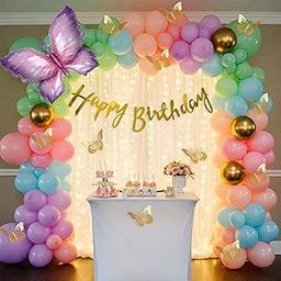 Special You Butterfly Theme Birthday Decoration Kit for Girls with Pastel Balloons for Decoration, Foil Balloons for Decor, Butterfly Stickers for Wall Decoration, Birthday Decor-picture-31