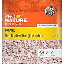 Pro Nature Organic 100% Organic Red Beaten Rice (Redpoha)500 Gram-image-48