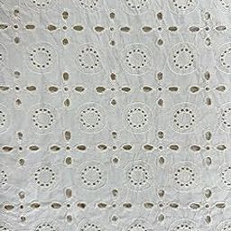 White Cotton Eyelet Lace Fabric, Floral Circle Pattern, Embroidered, Cream Color (Greige Fabric) Embroidery 100% Cotton Cloth Running Unstich Dress Material Schiffli Width : 58" (2MTR)-picture-30
