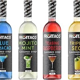 Fruitaco Blue Curacao, Mojito Mint, Raspberry, Triple Sec Syrup: Perfect Mixer for Enhancing Mocktails & Cocktails, Drinks, and Mojitos at Parties, All Your Mixing Needs | Non-Alcoholic (Pack of 4)-image-70