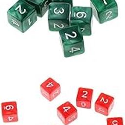 HEAVENGLOW 20Piece Six Sided Dice D6 for Playing D&D RPG Party Game Green and Red | Accessories | Role Playing Games | Games-image-67