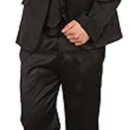Men's Poly Blend Notched Lapel Black Tuxedo 3Pc Suit-image-6