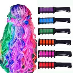 Set of 6 Hair Chalk Combs – Temporary, Washable Hair Color – Multicolor Highlights – Hair Dye for Girls & Women – Pack of 1-image-46