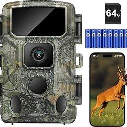 KJK Trail Camera,WiFi Trail Cam 4K 64MP Game Camera 64GB Memory Card 8 Batteries with Night Vision, IP67 Waterproof, 0.05s Trigger Speed and130°Wide-Angle 45pcs Infrared LEDs for Wildlife Monitoring-picture-27