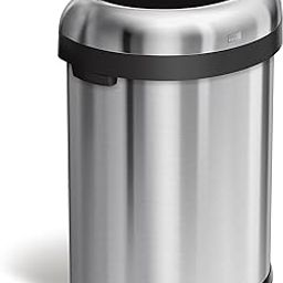 simplehuman Semi-Round Open Trash Can, Heavy-Gauge Brushed Stainless Steel, 80L / 21.13Gal-image-16