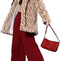 Pink-Beige Animal Print Faux Fur Trench Coat with Pocket Detail.-picture-16