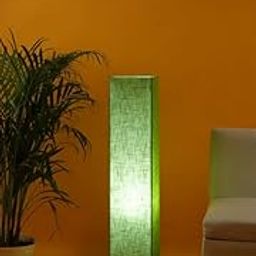 Prem Lamp Shade Fabric and Metal Floor Lamp - Elegant Standing Lamp for Living Room Corner, Bedroom - Stylish Corner Lamp with Floor Lamps Functionality (Green Texture-Beige)-image-3