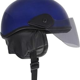 Western Era Unisex Half Helmet for Men & Women | Clear Visor | Comfort & Safety | Enhanced Design | Color - Blue Glossy (Large)-picture-16