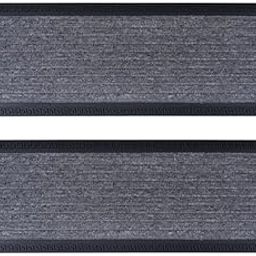 Black gold The Finer Touch Step Mat, Polypropylene Rubber Back High Water Absorbent Anti Slip Indoor/Outdoor Mat 25x75cm|Light Grey|Pack of 2, rectangular-picture-0