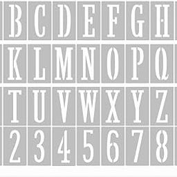 Dequera 4inch Letter Stencils 36Pcs Plastic Alphabet Stencil Reusable Letters Numbers Stencils DIY Art Craft Painting Stencil Letters Alphabet Drawing Templates for Painting on Wood Wall Door SignHome-picture-24