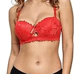 quttos Pushup Padded Underwire Lace Bra Panty for Women-picture-31