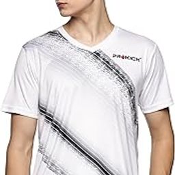 Prokick V-Neck Half Sleeves Sports Wear Tshirt for Men|Comfort Fit, Moisture Absorption, Regular Fit V Neck Sports Tshirt for Badminton,Tennis,Squash,Gym Wear, Everyday Wear-image-44