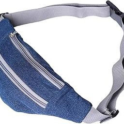 Fanny Pack for Men and Women Waist Bags Money Cash Phone Belt Pouch Chest Sports Walking Bag | 18 Months Warranty - Denim Color-image-89