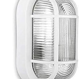 DIKANSHA Outdoor and Indoor Waterproof Oval Bulkhead Light Wall Light Lamp (White, 20x10x9 cm, 220Watts,Plastic)(DC)-18