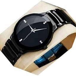 Premium Black Dial Slim Line Full Black Strap Analogue Watches for Men Pack of - 1-picture-39