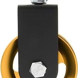 ATORSE Solid Pulley Block Gym Equipment Hanging Lifting Rope Fitness Mute Swivel Gold 95mm-image-14
