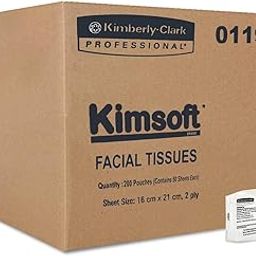 Kimsoft® Facial Tissue Pouch 1195 - Flat Pouch Facial Tissue - 200 Tissue Pouches x 50 White Tissues - 2 Ply Facial Tissues- Sheet Size 20 x 15 cm (10000 Tissues Total)-15