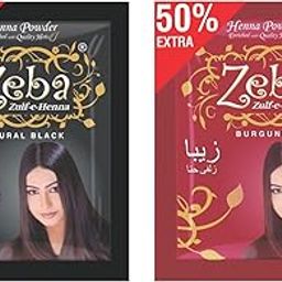 Zeba Henna Powder For Hair, Combo Pack Of Natural Black & Burgundy Colour For Women & Men, Organic, Herbal Ingredients, Hair Care (Pack Of 2, 24 Sachet, 25Gm Each And 30Gm Each)-18