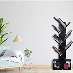 NE Furniture ‎Engineered Wood 7-Tier Book Rack | Storage of Book Rack | Bookcase for Home Office and Library Storage Space for Office, Livingroom, Bedroom (DIY) (Black Wenge)-16