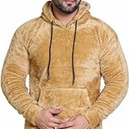Men's Stylish Wool Hooded Neck Sweatshirt | Men Regular Fit Sherpa Full Sleeves Winter wear Hooded Sweatshirt for Men P-image-31
