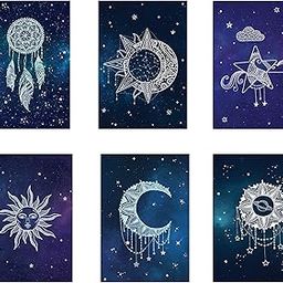 DOODLE Set of 12 Thank you Blank Notecards with Envelope(3 Inch x 4.25 Inch) Greeting Cards (Celestial Universe)-picture-20