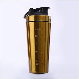 ELBME Stainless Steel Protein Shaker Cup, 1L Large Capacity, Built-in Mixing Ball, BPA Free, Fitness Shaker, Training Water Bottle, Yellow-image-47