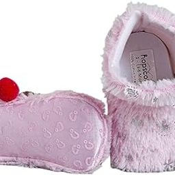 hopscotch Girls Pink Fluffy Pom Pom Booties-picture-38