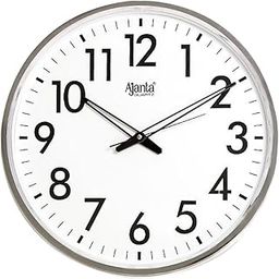 Ajanta Plastic Abstract Office Sweep Second Clock (397 SS, White)-23