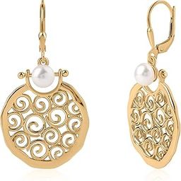 925 Silver 18K Gold Plated Shell Pearl Glam Filigree Earring for Women | With Certificate of Authenticity and 925 Stamp | Life-time Warranty*-34
