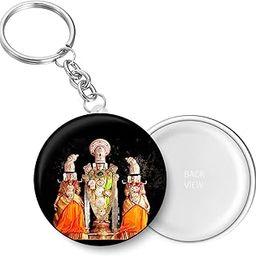 PEACOCKRIDE Lord Venkateshwara with Goddess Sridevi Bhudevi Key Chain (Plastic, Multicolor, 44mm)-image-87