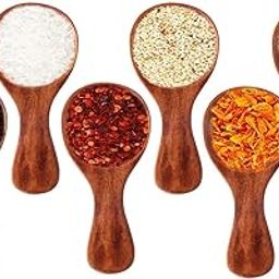 Craftland Wooden Spice/Masal Small Spoon For Tea Coffee Sugar Condimants & Small Containers/Jar (Set Of 6 (Brown)), 7.7 Cm-image-27